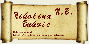 Nikolina Bukvić vizit kartica